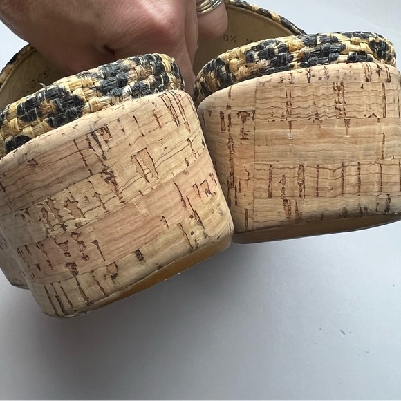 Stuart Weitzman Animal Print Cork Platform Sandals Size 8.5 - Picture 7 of 9